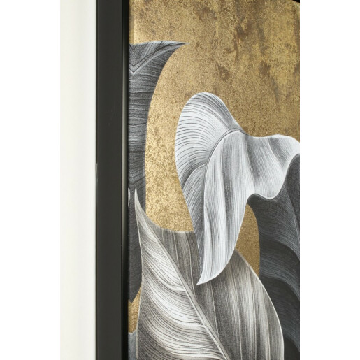 Tablou canvas in ulei Leaves 82.6x4.3x82.6 cm