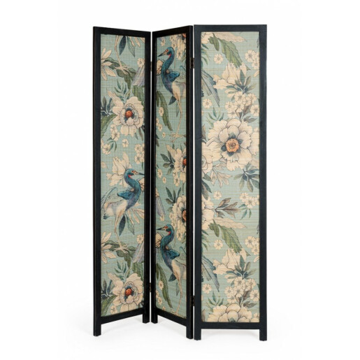 Paravan decorativ lemn bambus Maylin 120x2x180 cm