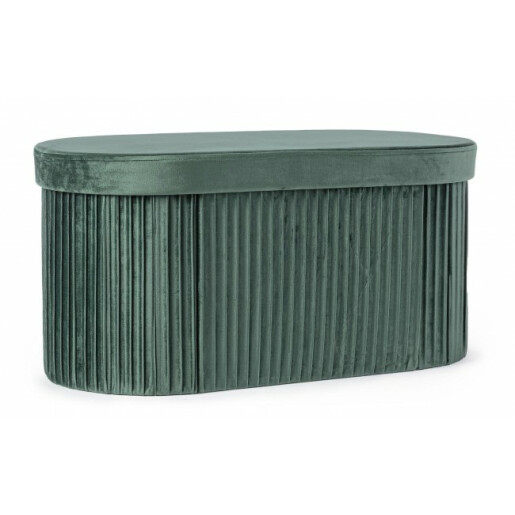 Banca catifea verde Jocelyn 76x38x38 cm