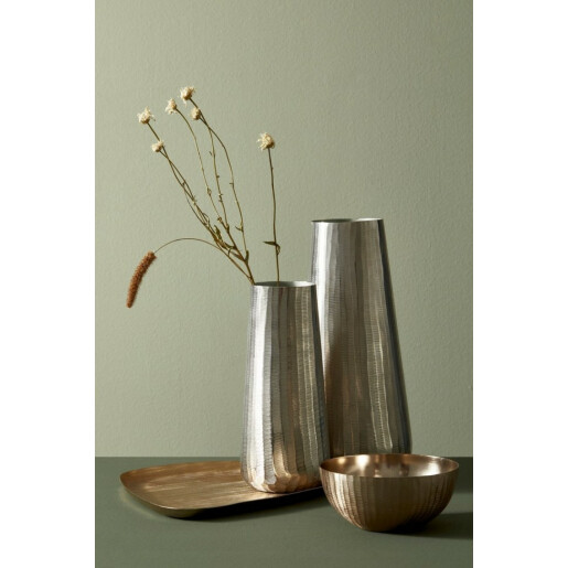 Vaza flori aluminiu argintiu Svas 14x34 cm
