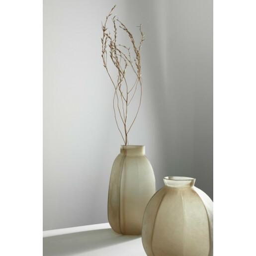 Vaza flori sticla bej Mirissa 28x49.5 cm