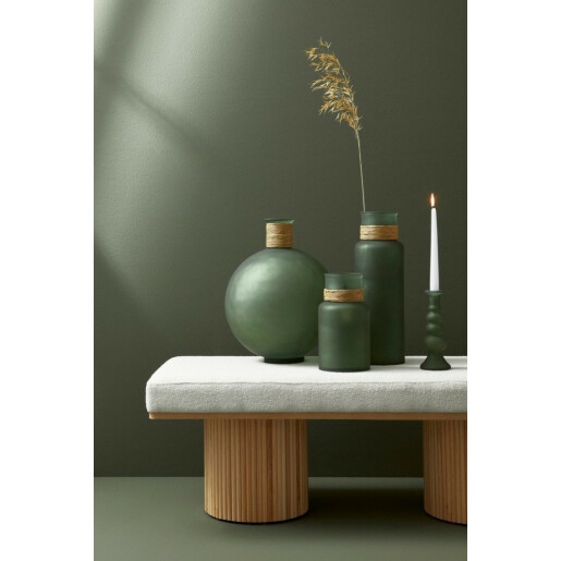 Vaza flori sticla verde 15x28 cm