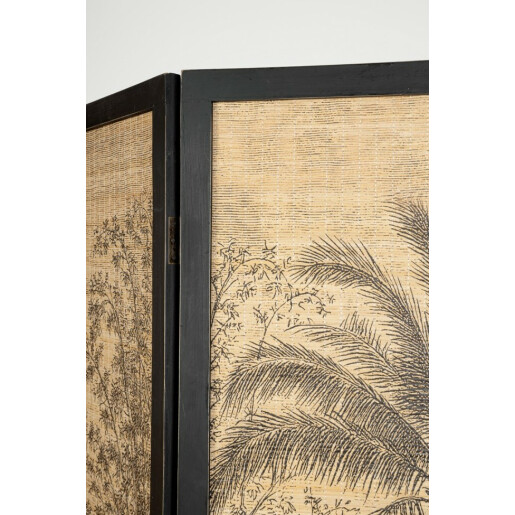 Paravan decorativ lemn bambus negru maro Fajiko 120x2x180 cm
