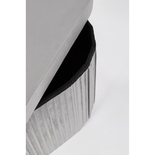 Banca catifea gri Jocelyn 76x38x38 cm
