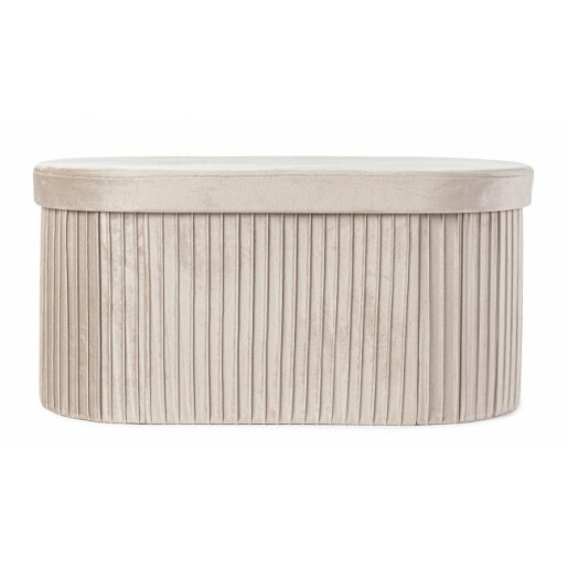 Banca catifea bej Jocelyn 76x38x38 cm