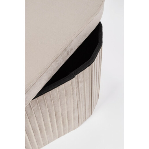 Banca catifea bej Jocelyn 76x38x38 cm