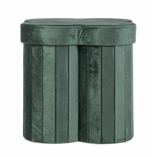 Taburet catifea verde Jocelyn 40x40x40 cm