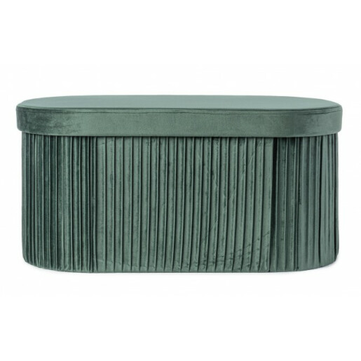 Banca catifea verde Jocelyn 76x38x38 cm