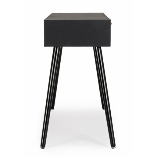 Consola 3 sertare mdf negru ratan natur Josine 110x40x78 cm