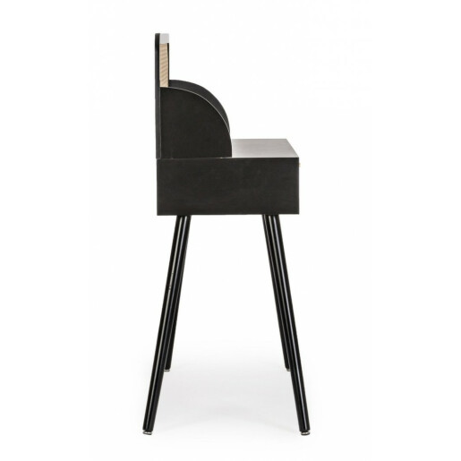 Consola 2 sertare mdf negru ratan natur Josine 100x40x78 cm