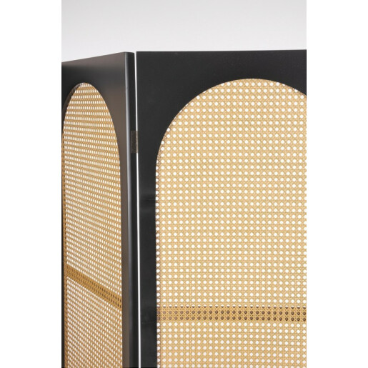 Paravan lemn negru ratan natur Josine 150x2x180 cm
