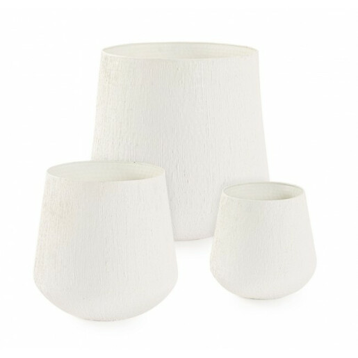 Set 3 ghivece flori metal bej Kenar 27x35.5 cm, 37x48.5 cm, 48x61 cm
