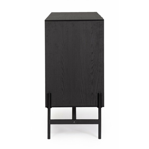 Comoda 1 usa 3 sertare lemn negru natur Allycia 124x40x81.5 cm