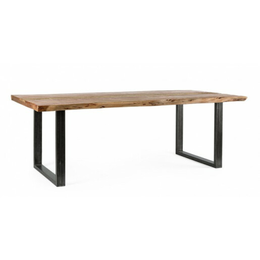 Masa fier negru lemn maro Nottingham 220x100x77 cm