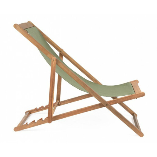 Set 4 scaune gradina lemn maro textil verde Noemi 60x106x88 cm
