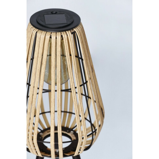 Set 4 lampi solare negru natur Kiki 20x52.5 cm