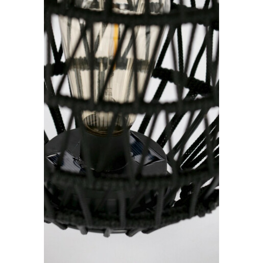Set 4 lampi solare otel negru Nikhita 21.5x28.5-44 cm