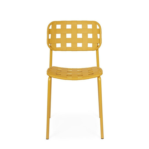 Set 4 scaune gradina otel galben Clover 52x40x80h