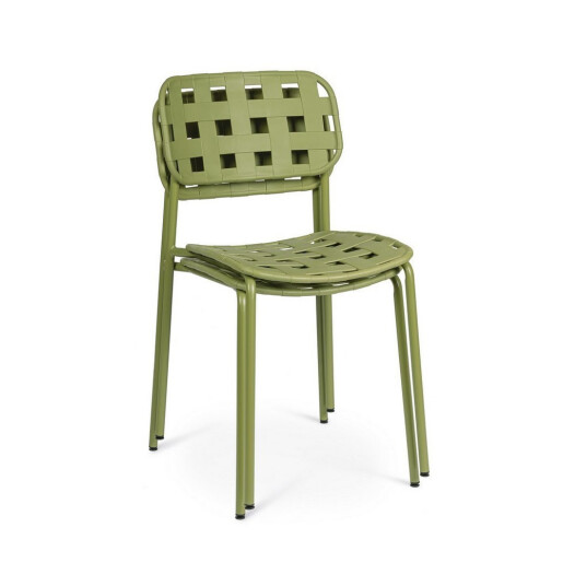 Set 4 scaune gradina otel verde Clover 52x40x80h