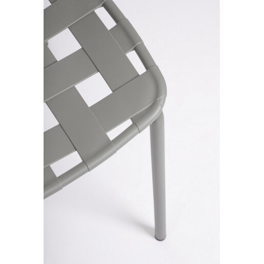 Set 4 scaune gradina otel gri Clover 52x40x80h