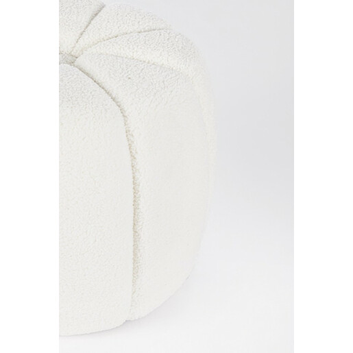 Taburet textil alb metal auriu Karolina 44x39 cm