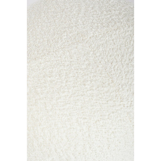 Taburet textil alb lemn natur 45x38 cm