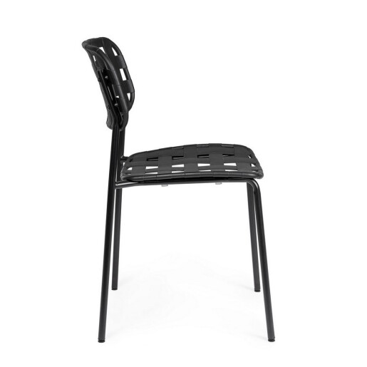 Set 4 scaune gradina otel negru Clover 52x40x80h