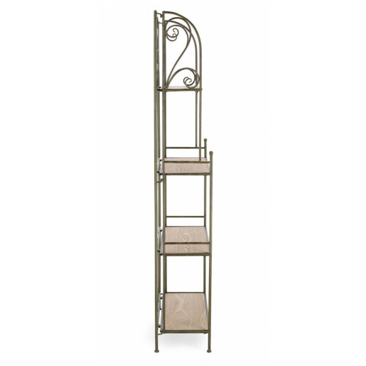 Raft 4 polite otel verde mdf natur Guenda 59x28x167 cm