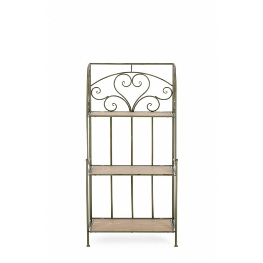 Raft 3 polite otel verde mdf natur Guenda 60x28x127 cm