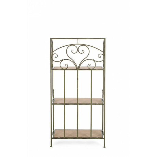 Raft 3 polite otel verde mdf natur Guenda 60x28x127 cm