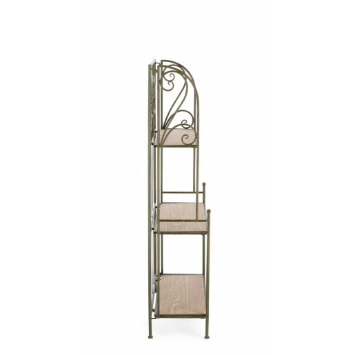Raft 3 polite otel verde mdf natur Guenda 60x28x127 cm
