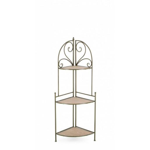 Raft 3 polite otel verde mdf natur Guenda 49x33x126 cm