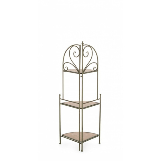 Raft 3 polite otel verde mdf natur Guenda 49x33x126 cm