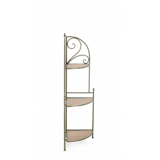 Raft 3 polite otel verde mdf natur Guenda 49x33x126 cm