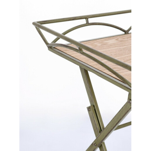 Masa pliabila otel verde mdf natur Guenda 63x40x60 cm