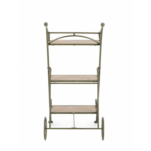 Suport flori otel verde mdf natur Guenda 54x34x78 cm