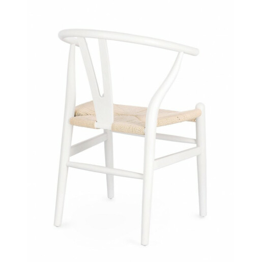 Scaun lemn natur alb Artas 49x42x78 cm