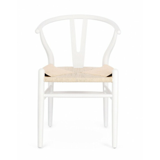 Scaun lemn natur alb Artas 49x42x78 cm
