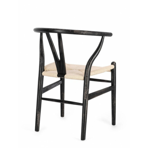 Set 2 scaune negru natur Artemia 50x49.5x77 cm