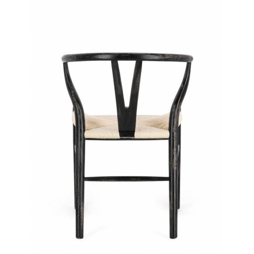 Set 2 scaune negru natur Artemia 50x49.5x77 cm