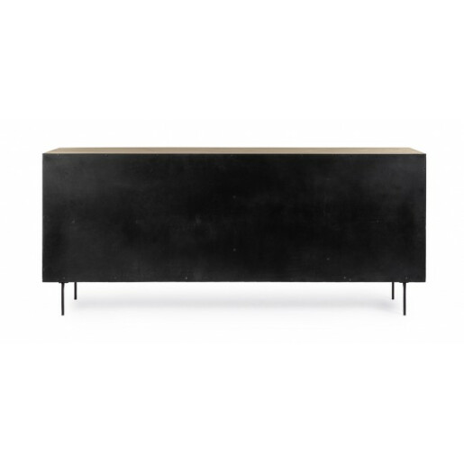 Comoda 3 usi 3 sertare mdf natur negru Stanwood 200x45x85 cm