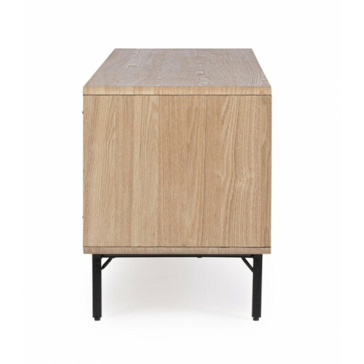Comoda TV 2 usi 3 sertare mdf natur Widald 160x40x50 cm