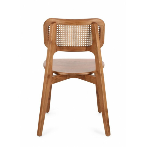 Set 2 scaune lemn rattan maro Abby 52x56x83.5 cm