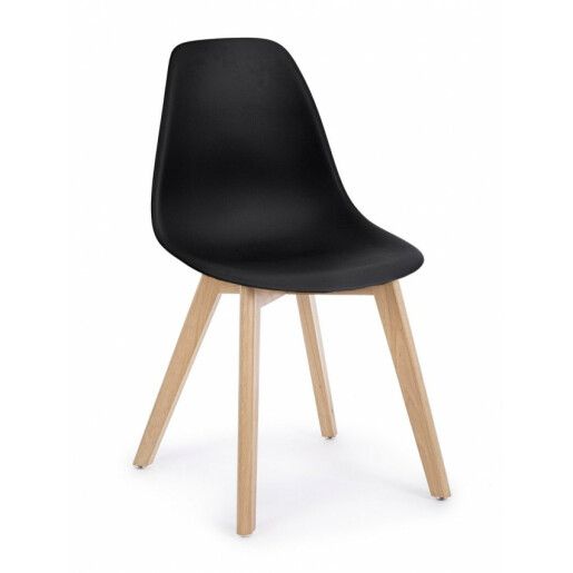 Set 4 scaune negre System 51.5x46.5x86 cm