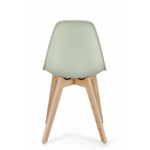 Set 4 scaune lemn natur plastic verde System 51.5x46.5x86 cm