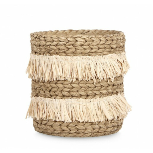 Set 2 ghivece flori ciment natur Colombia 23.5x25 cm