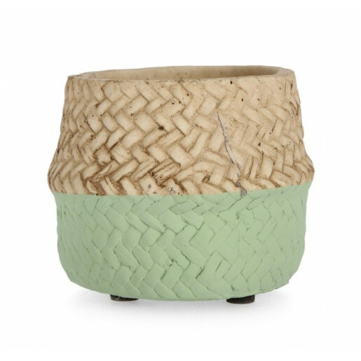 Set 8 ghivece flori ciment natur verde Brazil 10x8 cm