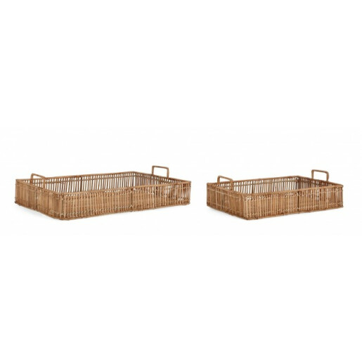 Set 2 tavi decorative rattan natur Kadin 44x30x13 cm, 57x37x13 cm