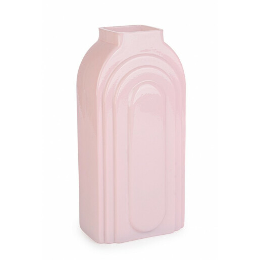 Vaza flori sticla roz Frey 13x9.5x26.5 cm