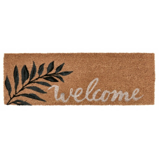 Covoras intrare casa natur negru alb Welcome 25x75x1.5 cm